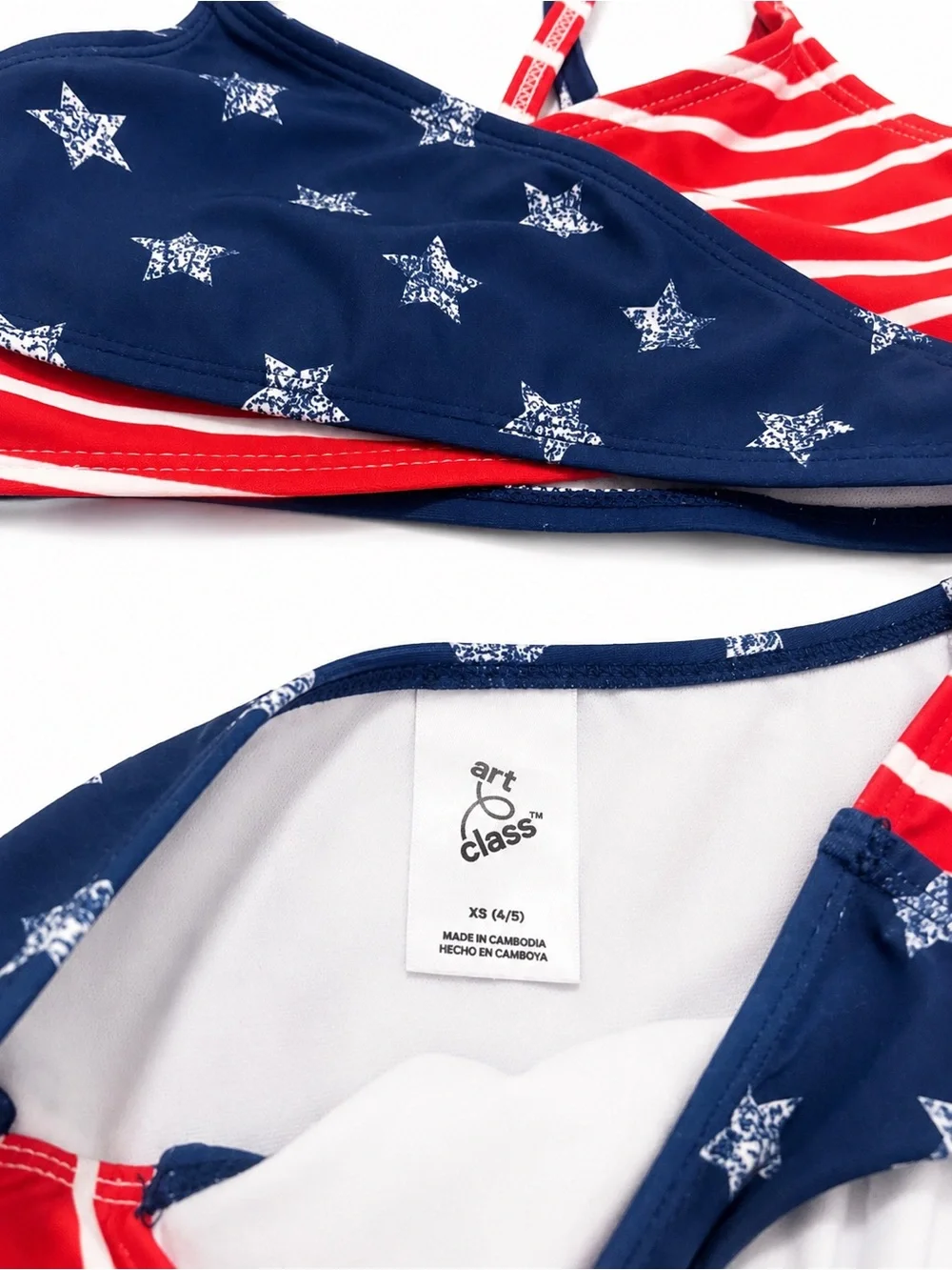 art class Navy & Red Star and Stripe Two-Piece Swim Set